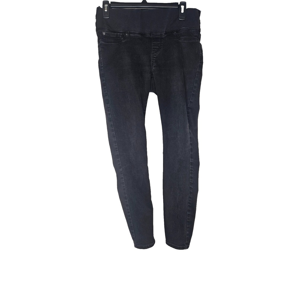 Levi Strauss Maternity Jeans Medium Baby Bump Skinny Black Stretch Denim